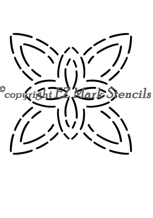 6 petal flower stencil