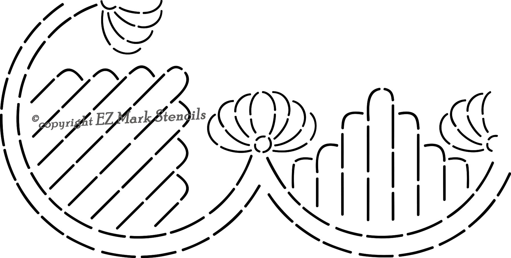 seashell border stencil